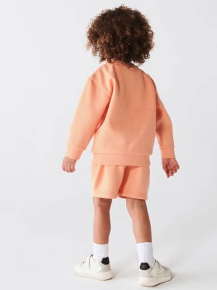River Island Coral Mini Boys Varsity Sweat Short Set - Image 2 of 3
