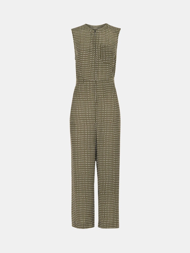Whistles Green Oval Spot Josie Jumpsuit - Image 5 of 5 Whistles Green Oval Spot Josie Jumpsuit - Image 5 of 5