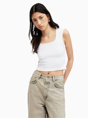 AllSaints White Rib Tamie Tank - Image 1 of 5