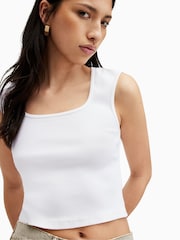 AllSaints White Rib Tamie Tank - Image 3 of 5