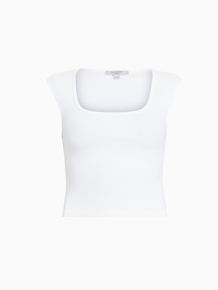AllSaints White Rib Tamie Tank - Image 5 of 5