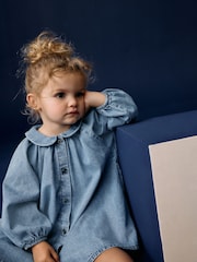 Blue Denim Print 100% Cotton Shirt Dress (3mths-8yrs) - Image 2 of 8