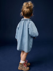 Blue Denim Print 100% Cotton Shirt Dress (3mths-8yrs) - Image 3 of 8