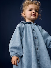 Blue Denim Print 100% Cotton Shirt Dress (3mths-8yrs) - Image 4 of 8