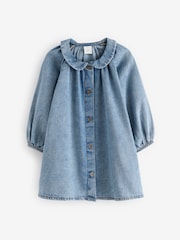 Blue Denim Print 100% Cotton Shirt Dress (3mths-8yrs) - Image 5 of 8
