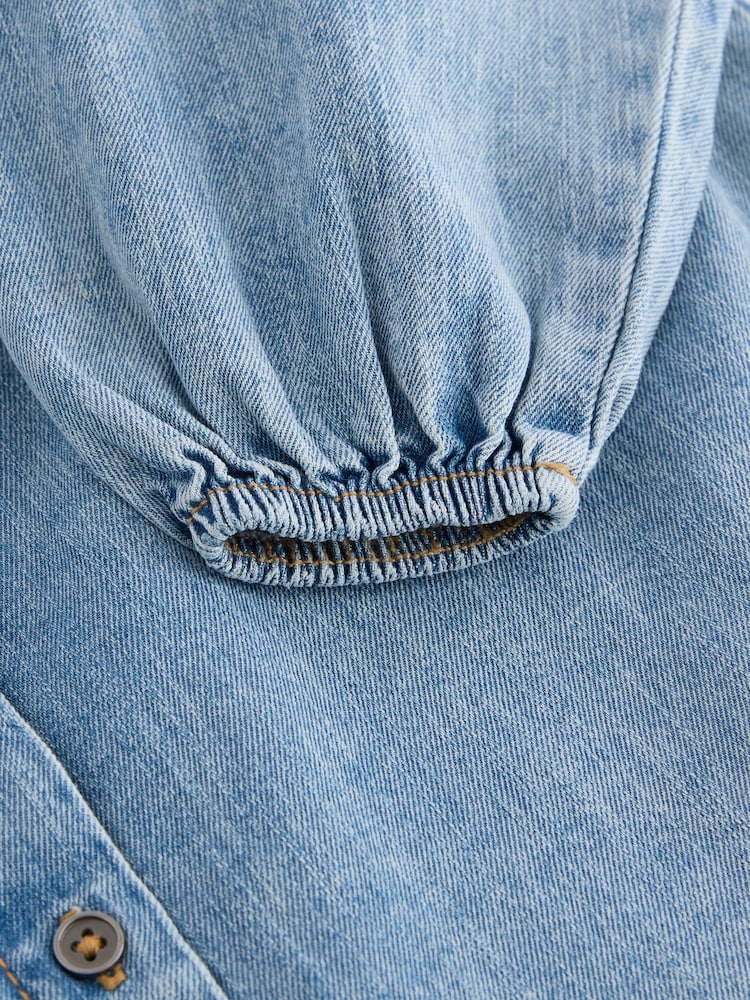 Blue Denim Print 100% Cotton Shirt Dress (3mths-8yrs) - Image 8 of 8
