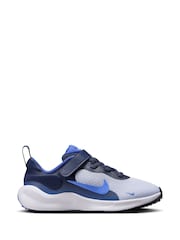 Nike Grey Blue Junior Revolution 7 Trainers - Image 1 of 8