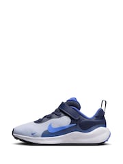 Nike Grey Blue Junior Revolution 7 Trainers - Image 2 of 8
