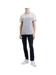 French Connection Blue Engineered Pique Polo Shirt - Image 1 of 3