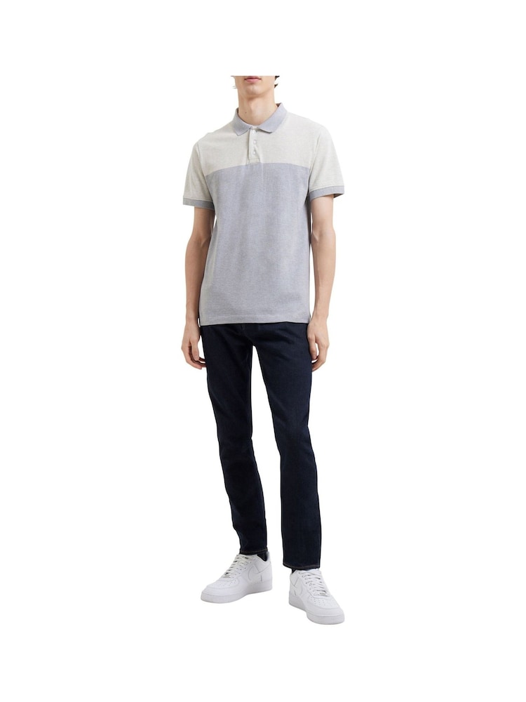 French Connection Blue Engineered Pique Polo Shirt - Image 1 of 3