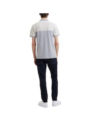 French Connection Blue Engineered Pique Polo Shirt - Image 2 of 3