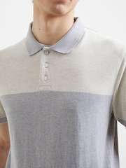 French Connection Blue Engineered Pique Polo Shirt - Image 3 of 3