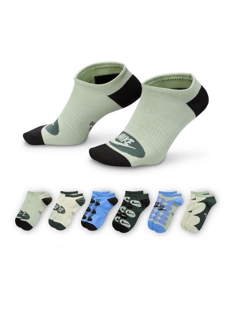 Negro - Pack de 6 calcetines invisibles ligeros para uso diario de Nike - Imagen 1 de 4