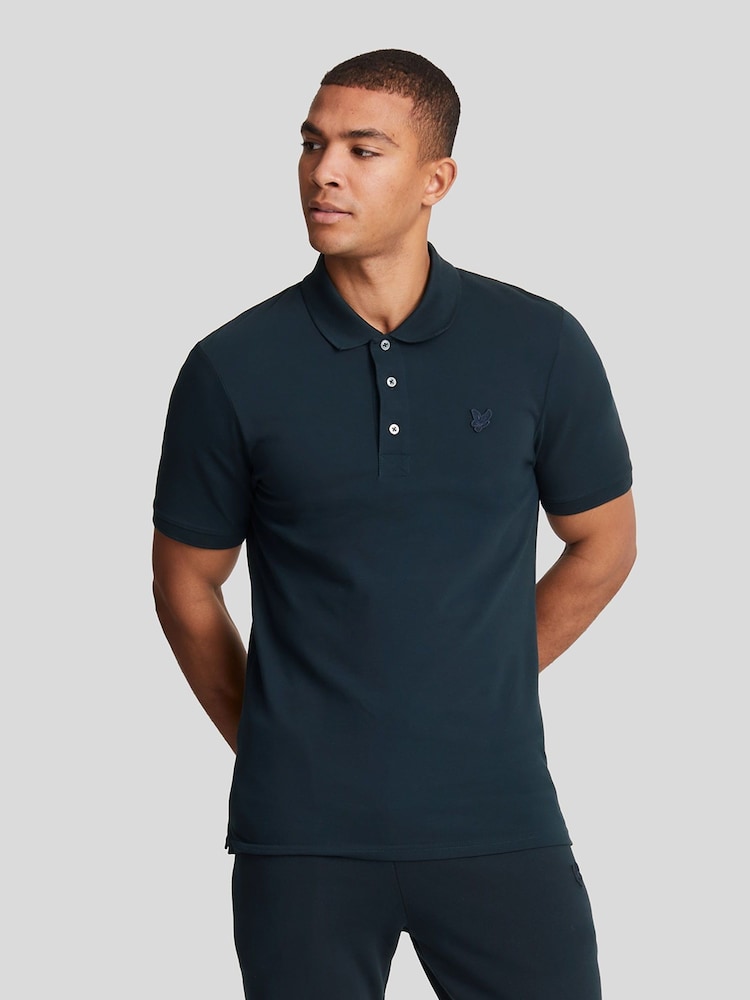 Lyle & Scott Navy Blue Tonal Eagle Polo Shirt - Image 1 of 5