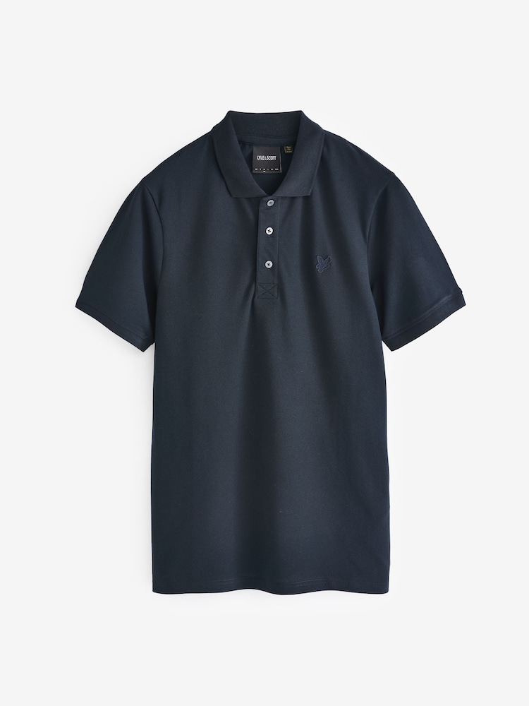 Lyle & Scott Navy Blue Tonal Eagle Polo Shirt - Image 5 of 5