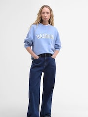 Barbour® Blue Silverdale Varsity Logo Sweatshirt - Image 5 of 6