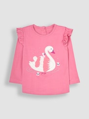 JoJo Maman Bébé Rose Swan Applique Top - Image 1 of 3