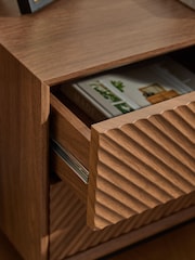 Dark Natural Marlow Oak Effect 2 Drawer Bedside Table - Image 4 of 7