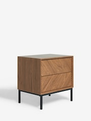 Dark Natural Marlow Oak Effect 2 Drawer Bedside Table - Image 6 of 7
