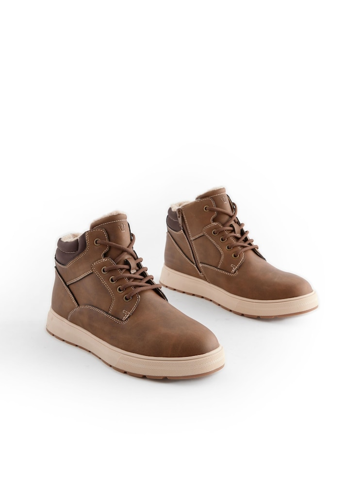 Tan Brown Zip Up Sports Boots - Image 2 of 6