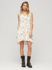 SUPERDRY Cream SUPERDRY Volume Sleeveless Dress - Image 3 of 6