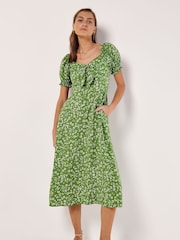 Apricot Sarasa Florales Bow Midikleid - Bild 1 von 4