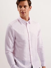 Ted Baker Pink Romeos Linen Shirt - Image 3 of 5