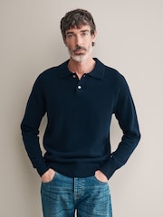 Azul marino - Regular Fit Signature 100% Merino Wool Midweight Jumper - Imagen 1 de 8