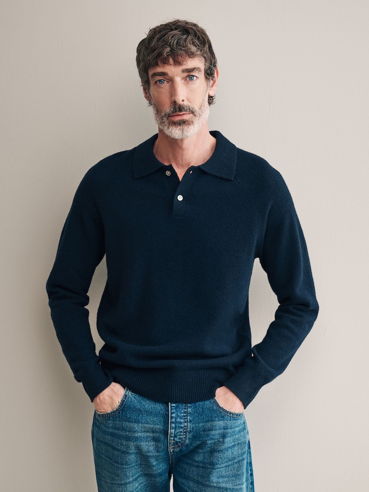 Azul marino - Regular Fit Signature 100% Merino Wool Midweight Jumper - Imagen 1 de 8
