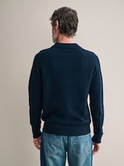 Azul marino - Regular Fit Signature 100% Merino Wool Midweight Jumper - Imagen 3 de 8