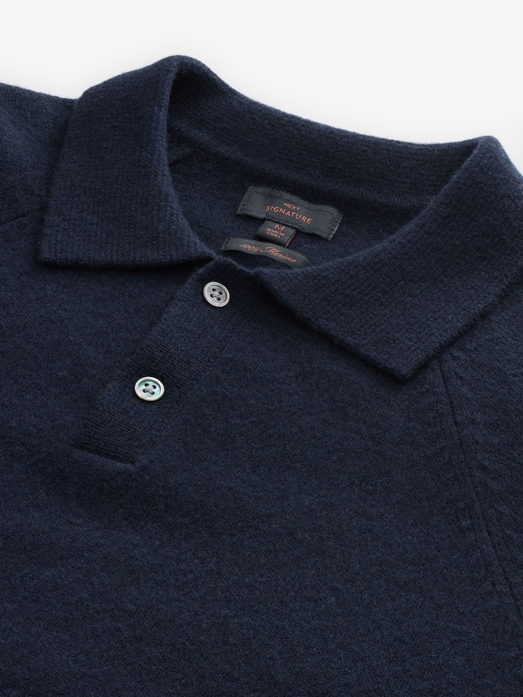 Azul marino - Regular Fit Signature 100% Merino Wool Midweight Jumper - Imagen 8 de 8