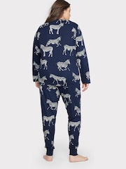 Chelsea Peers Blue Curve Navy Zebra Classic Pyjamas Set - Image 5 of 5