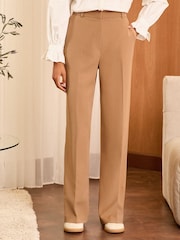 Love & Roses Camel High Waist Wide Leg Tailored Trousers - Image 1 of 4