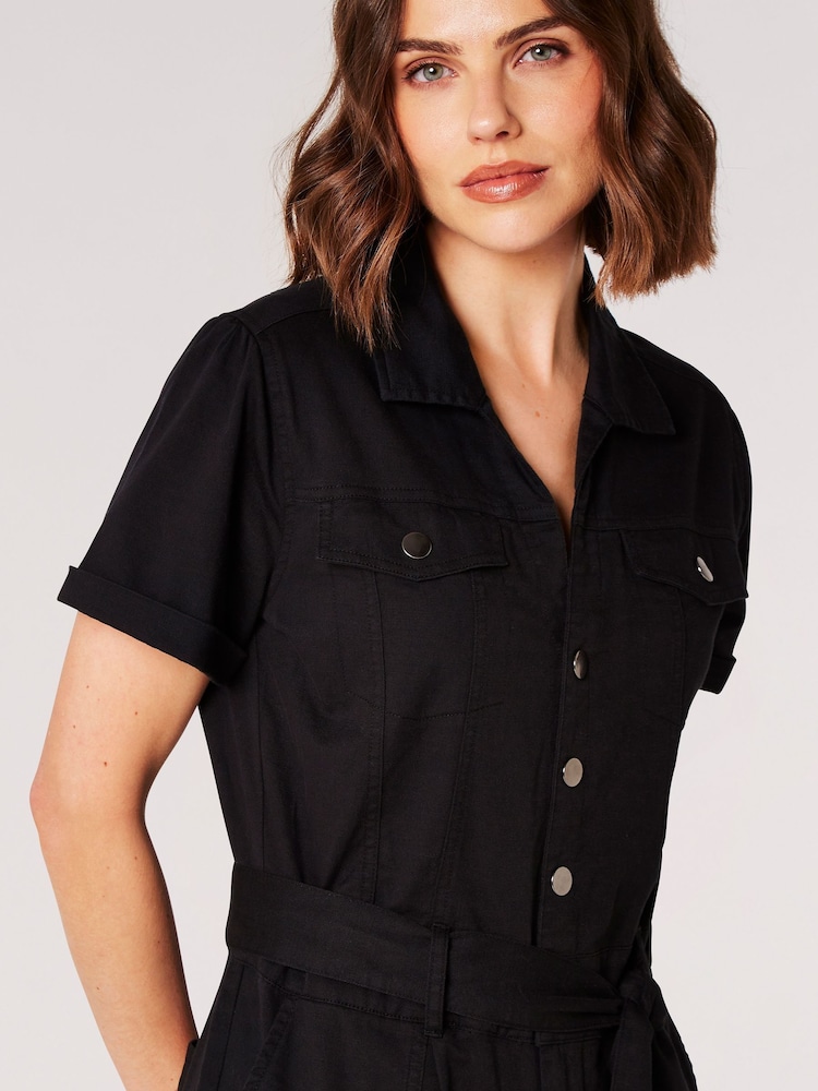 Apricot Black Boiler Suit With Poppers - Image 1 of 5