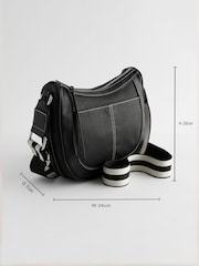 Black Cross-Body Saddle Bag - Image 4 of 8