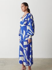 Pretty Lavish Blue Lilianna Balloon Sleeve Dress - Image 3 of 4