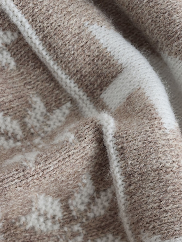 Neutral Fairisle Pattern Regular Fit Christmas Jumper - Image 9 of 9