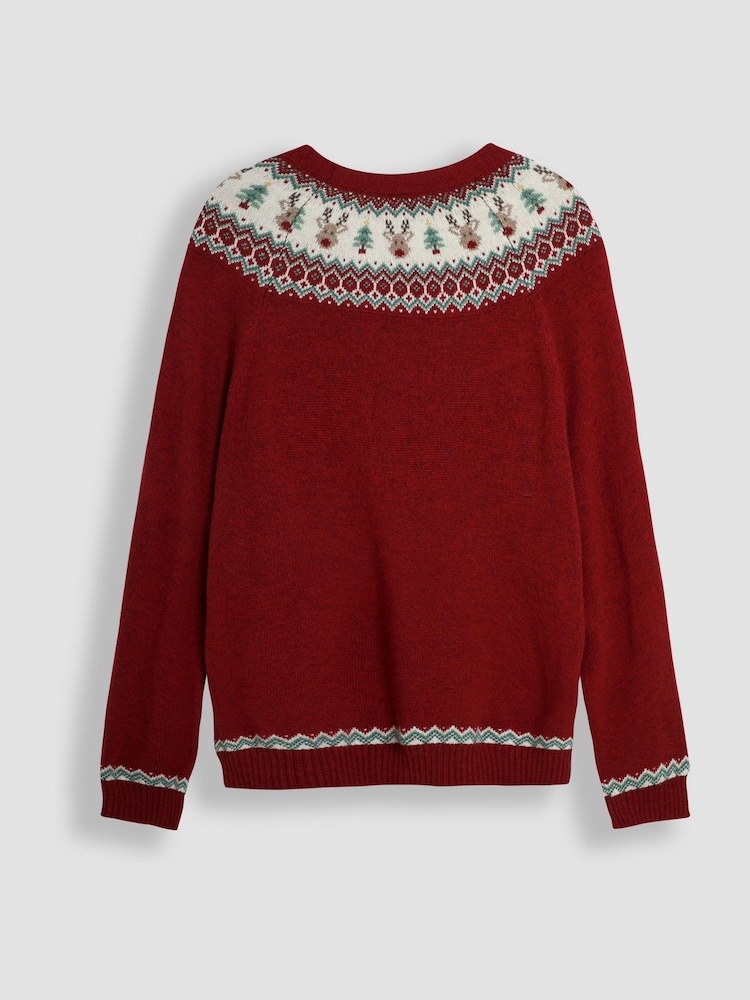 JoJo Maman Bébé Men's Reindeer Fair Isle Pattern Jumper - Image 3 of 4