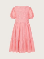 Monsoon Orange Darcy Sequin Gathered Dress - Image 1 of 3
