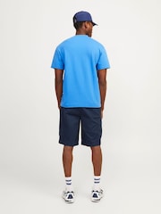 Albastru - Pantaloni scurți utilitari din bumbac Jack & Jones 100% Pantaloni tip cargo - Imaginea 2 din 8