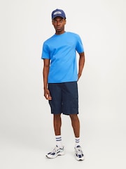 Albastru - Pantaloni scurți utilitari din bumbac Jack & Jones 100% Pantaloni tip cargo - Imaginea 3 din 8