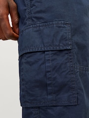 Albastru - Pantaloni scurți utilitari din bumbac Jack & Jones 100% Pantaloni tip cargo - Imaginea 5 din 8