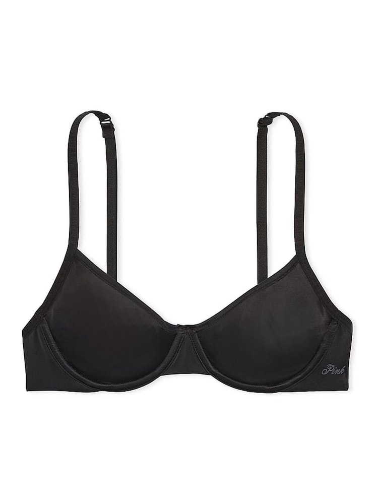 Victoria's Secret PINK Black Soft Stretch Unlined Scoop Bra - Image 3 of 3