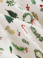 White Wreath Long Sleeve Christmas Print 100% Cotton Oxford Shirt - Image 8 of 8