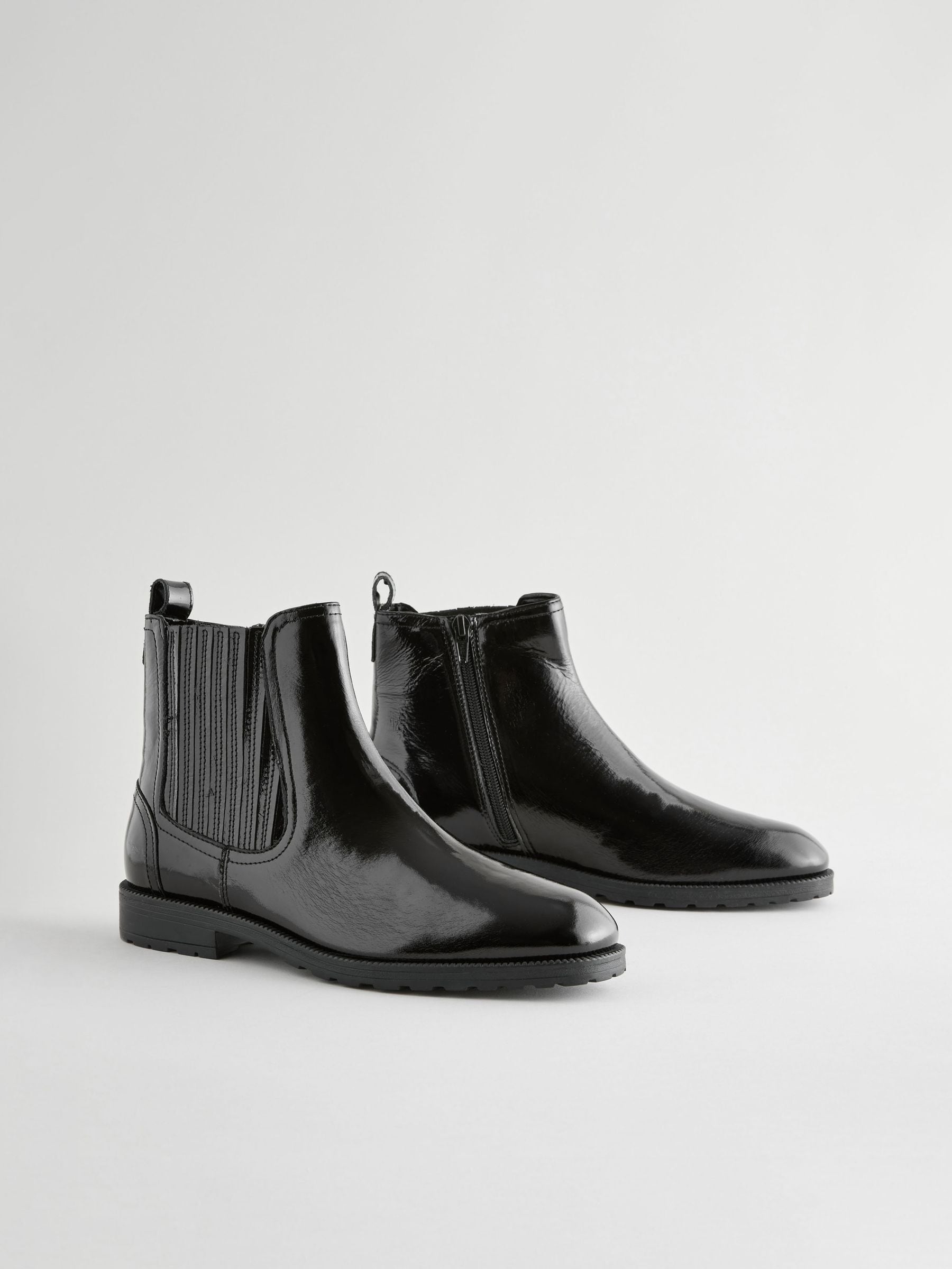 Black Ground Standard Wide Fit Forever Comfort Leather Chelsea Ankle Boots