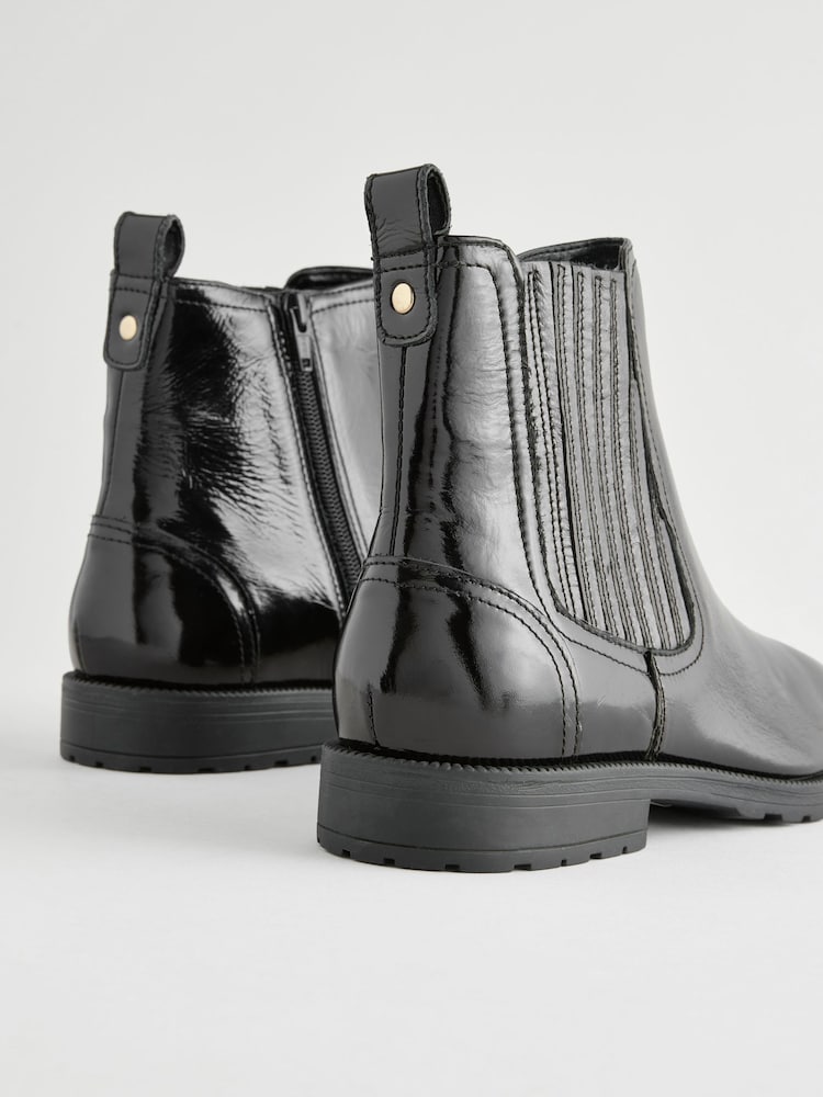 Black Ground Standard/Wide Fit Forever Comfort® Leather Chelsea Ankle Boots - Image 3 of 5