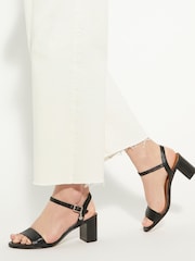 Dune London Black Wide Fit Jelly Two Part Block Heel Sandals - Image 1 of 6