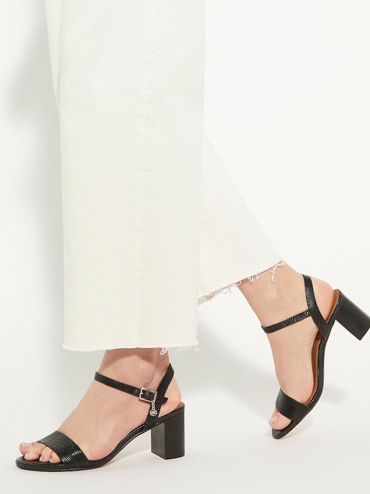 Dune London Black Wide Fit Jelly Two Part Block Heel Sandals - Image 1 of 6