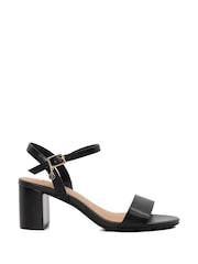 Dune London Black Wide Fit Jelly Two Part Block Heel Sandals - Image 3 of 6