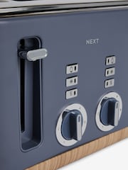Blue Bronx Wood Effect 4 Slice Toaster - Image 5 of 7